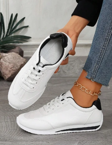 Adidasi SHEIN, alb Alb