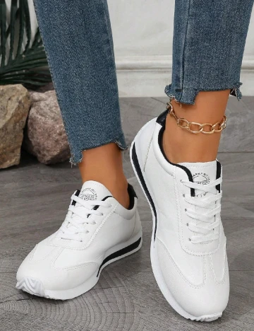 Adidasi SHEIN, alb Alb