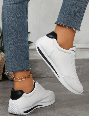 Adidasi SHEIN, alb Alb