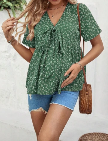 Bluza SHEIN Maternity Plus, verde