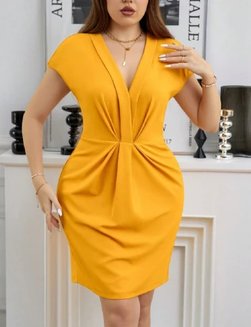 Rochie scurta SHEIN CURVE, galben Galben