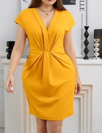 Rochie scurta SHEIN CURVE, galben Galben