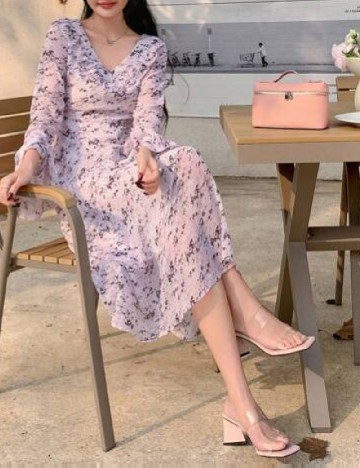 Rochie medie Dazy, roz