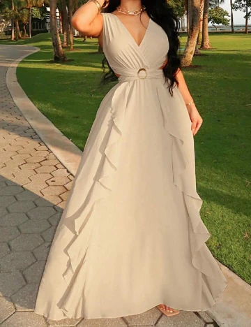 Rochie lunga SHEIN, crem