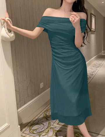 Rochie lunga Dazy, verde