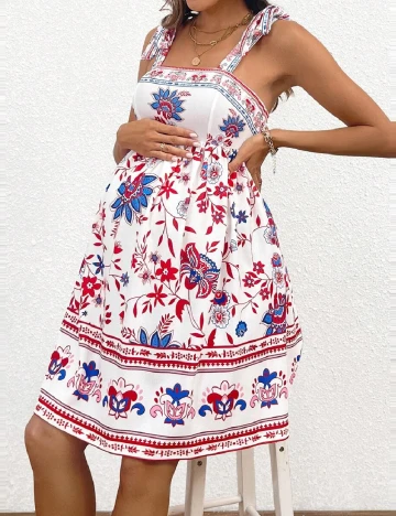Rochie scurta SHEIN Maternity, alb Alb