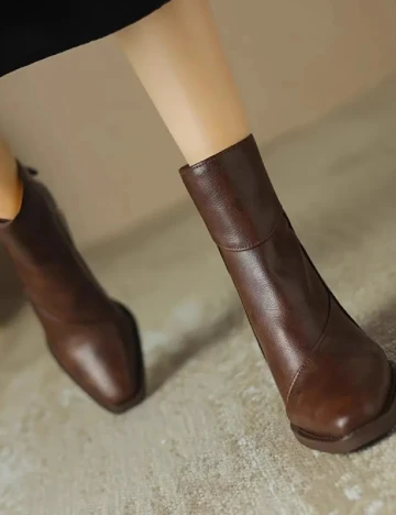 Botine SHEIN, maro