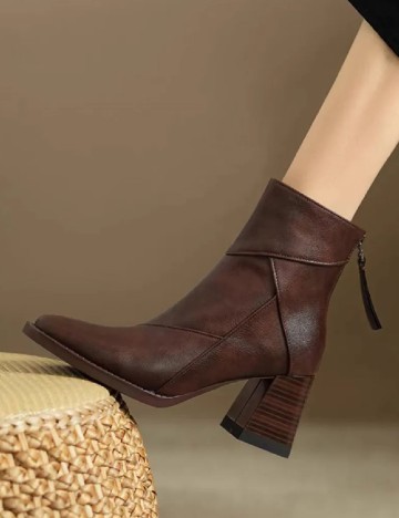 Botine SHEIN, maro