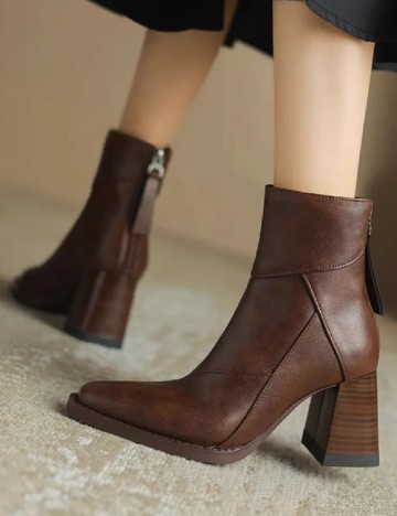 Botine SHEIN, maro