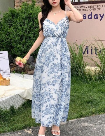 Rochie lunga Dazy, albastru