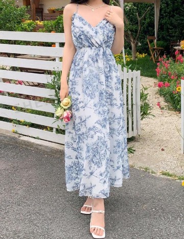Rochie lunga Dazy, albastru