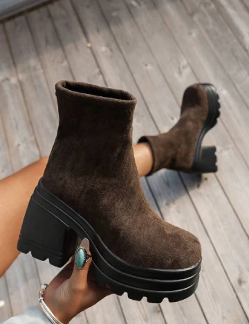 Botine SHEIN, maro