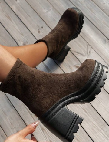Botine SHEIN, maro