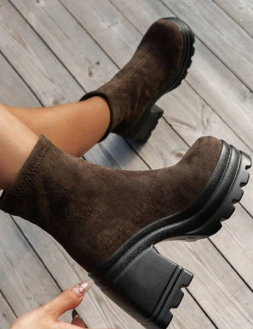 Botine SHEIN, maro