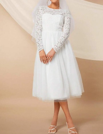 Rochie medie SHEIN, alb
