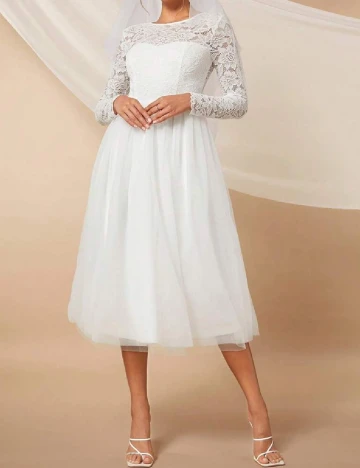 Rochie medie SHEIN, alb