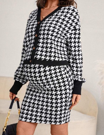 Compleu SHEIN Maternity, alb/negru