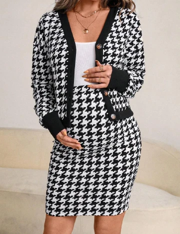 Compleu SHEIN Maternity, alb/negru Alb