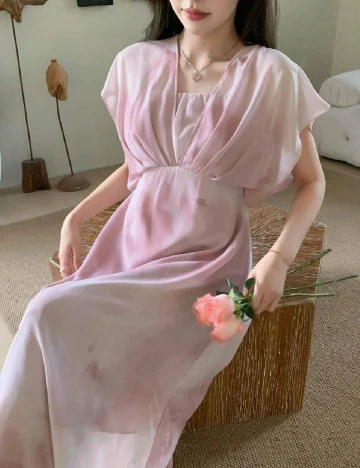 Rochie medie Dazy, roz