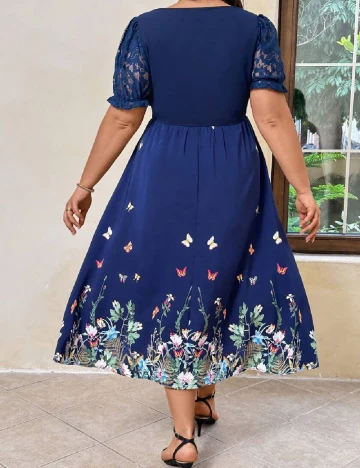 Rochie medie SHEIN CURVE, albastru