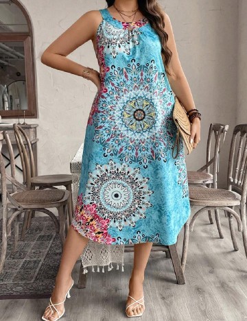 
						Rochie medie SHEIN CURVE, turcoaz