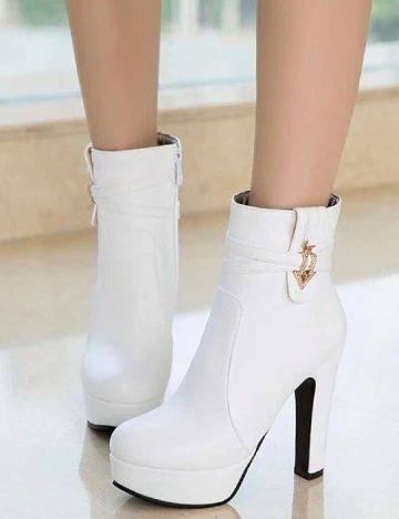 Botine SHEIN, alb