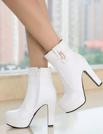 Botine SHEIN, alb