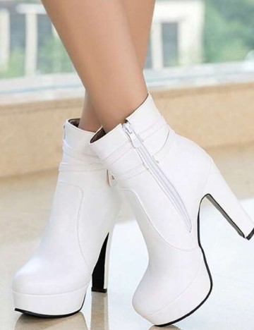 Botine SHEIN, alb