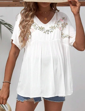Bluza SHEIN Maternity, alb