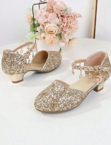 Pantofi Shein Kids, auriu
