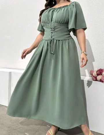 Rochie lunga SHEIN CURVE, verde