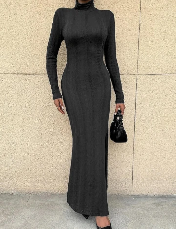 Rochie lunga SHEIN, gri inchis