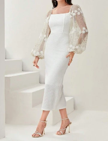 Rochie medie SHEIN, alb