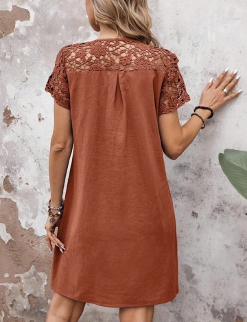Rochie scurta SHEIN, caramiziu