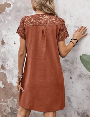 Rochie scurta SHEIN, caramiziu