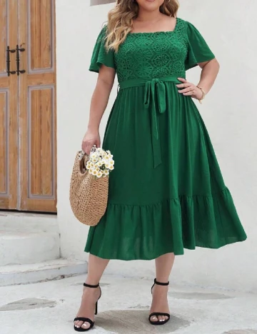 Rochie medie SHEIN CURVE, verde