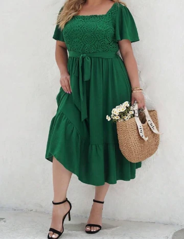 Rochie medie SHEIN CURVE, verde