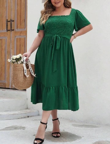 Rochie medie SHEIN CURVE, verde