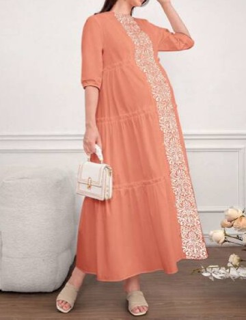 Rochie lunga SHEIN Maternity, portocaliu