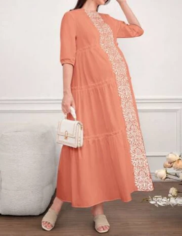 Rochie lunga SHEIN Maternity, portocaliu