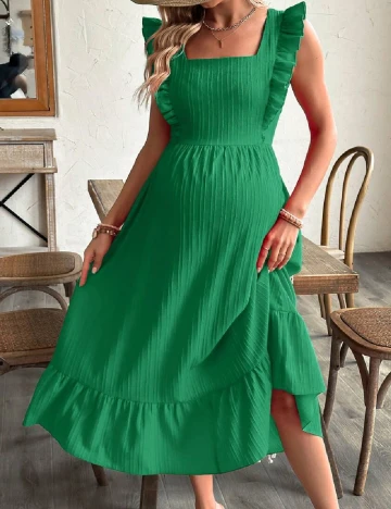 Rochie medie SHEIN Maternity, verde