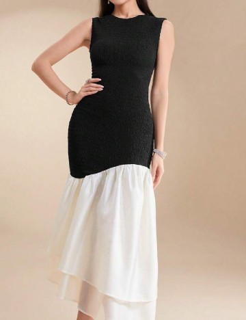 Rochie medie SHEIN, negru/alb