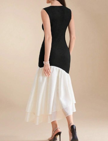 Rochie medie SHEIN, negru/alb