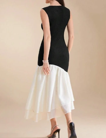 Rochie medie SHEIN, negru/alb