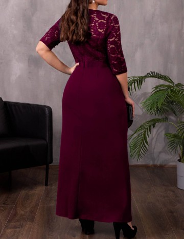 Rochie lunga Miusol Plus Size, visiniu