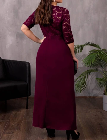 Rochie lunga Miusol Plus Size, visiniu