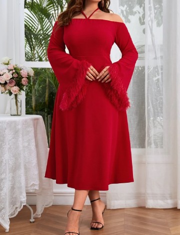 Rochie medie SHEIN CURVE, rosu