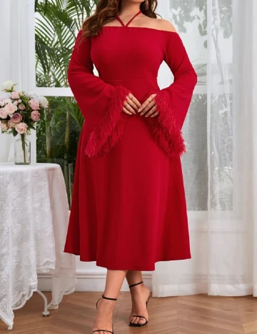 Rochie medie SHEIN CURVE, rosu