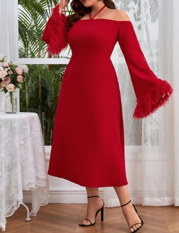 Rochie medie SHEIN CURVE, rosu