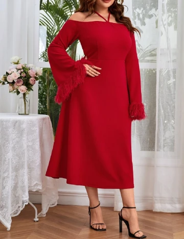 Rochie medie SHEIN CURVE, rosu